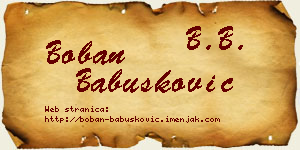 Boban Babušković vizit kartica